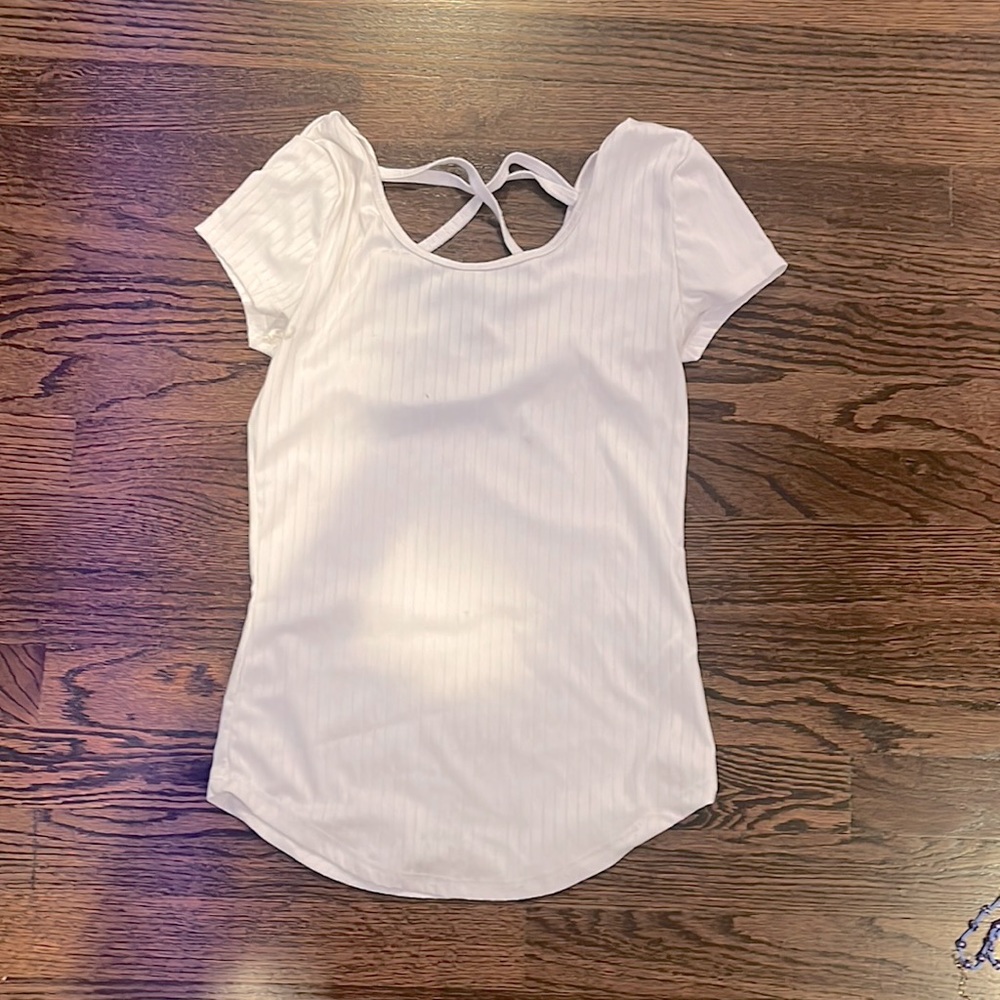 white low neck tee shirt